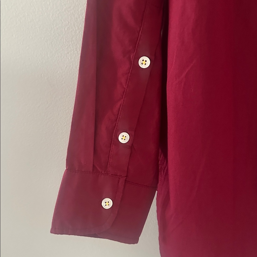 Kerri Rosenthal NWT Mia Button Down Shirt Max Heart Burgundy Sz Small Preppy - Picture 11 of 12